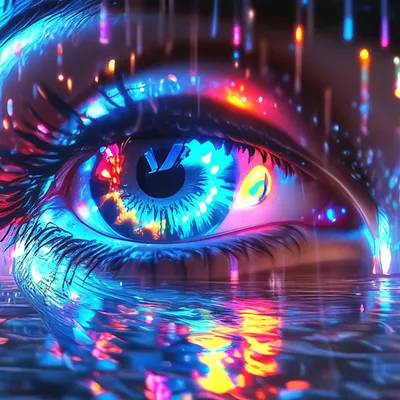 Очень крупные изображения глаза во …» — создано в Шедевруме