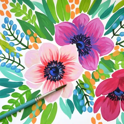 Нарисованные Карандашом Цветы Бесшовный Узор — стоковая векторная графика и  другие изображения на тему Абстрактный - Абстрактный, Ботаника, В цвету -  iStock