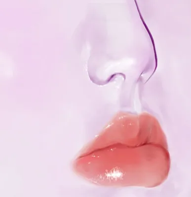 Вишневые губы. Нарисованная иллюстрация сочных красных губ с красной  помадой в форме ягоды вишни. Красные губы и белые зубы, открытый рот на  белом фоне. Иллюстрация вишневых губ. Созданный искусственным интеллектом -  Ozero -
