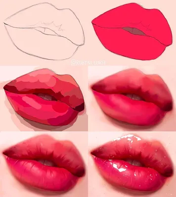 Как рисовать (нарисовать) губы карандашом - обучающий урок. - YouTube