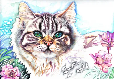 Фотообои Нарисованные коты на стену. Купить фотообои Нарисованные коты в  интернет-магазине WallArt