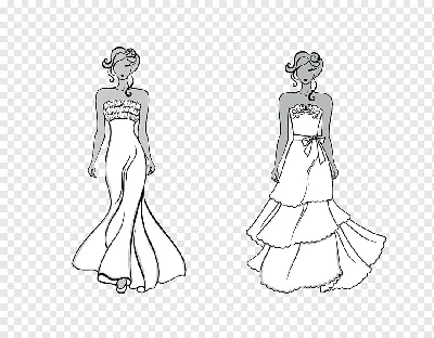 Набор Ручной Нарисованной Женской Одежды Свадебные Платья — стоковая  векторная графика и другие изображения на тему Без людей - iStock