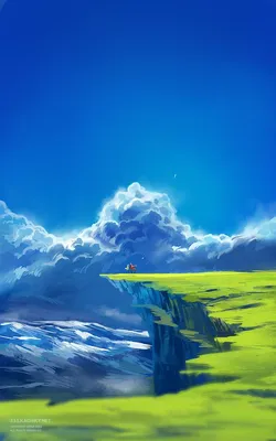 Небо и Земля | Landscape art, Fantasy landscape, Anime scenery