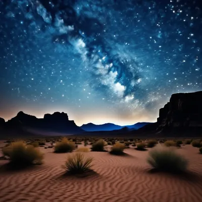 пустыня ночь звездное небо луна природа пейзаж иллюстрация фон, пустыня,  пейзаж, естественный фон картинки и Фото для бесплатной загрузки