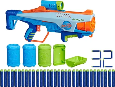 Nerf Elite 2.0 Double Punch Dart Blaster, 50 Nerf Elite Darts, 2x 10-Dart  Clips, Motorized Nerf Blaster, Ages 8+ - Nerf