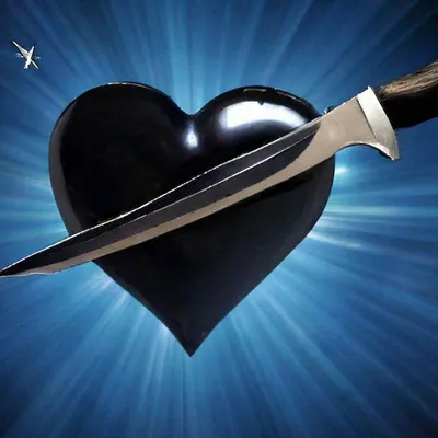 Нож в сердце, вектор, тату-арт, …» — создано в Шедевруме