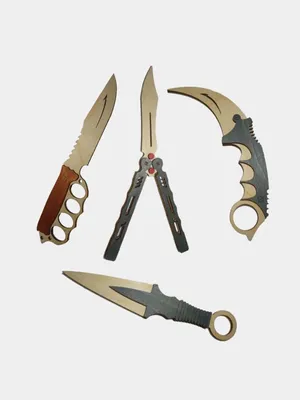 Набор деревянных ножей из CS:GO керамбит,бабочка,кастет,кунай купить по  цене 725 ₽ в интернет-магазине KazanExpress
