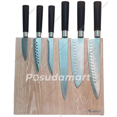 Набор из 6-и кухонных ножей Del Ben на подставке из дерева венге  CUISINE/W/6/07 Del Ben купить с доставкой