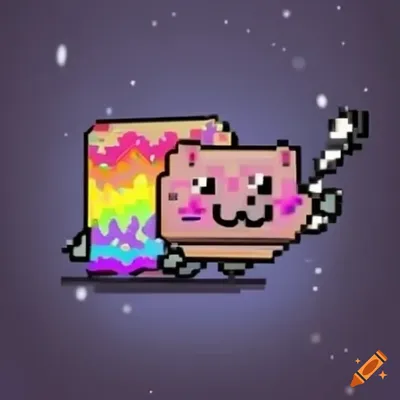 Nyan cat with rainbow, Generative AI Stock Illustration | Adobe Stock