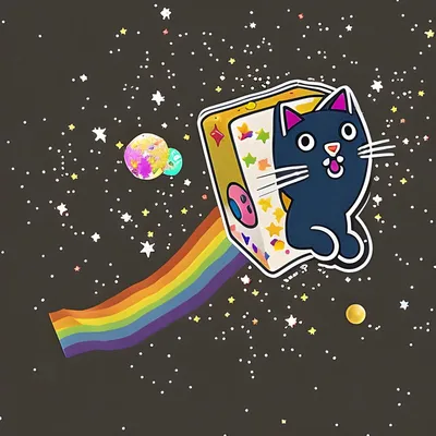 Nyan The Cat Rainbow Edible Cake Topper Image - Walmart.com