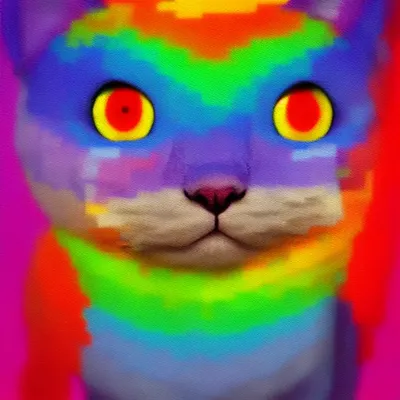 Nyan cat as huggy wuggy in the style of poppy playtime on Craiyon