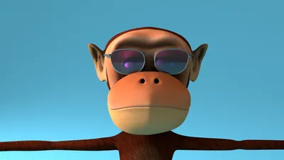 Пушистый малыш обезьянки, мультяшный …» — создано в Шедевруме