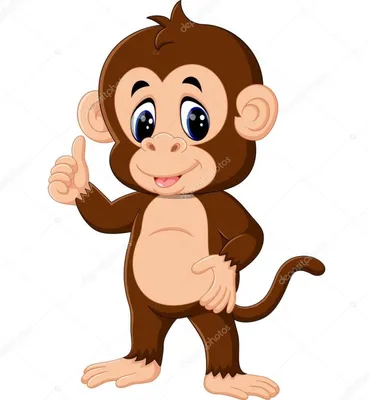Милая мультяшная обезьянка» — создано в Шедевруме