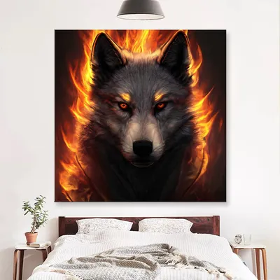 Огненный волк против ледяного волка…» — создано в Шедевруме