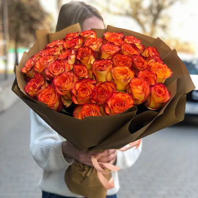 1️⃣ Кустовые розы оранжевые – заказать с доставкой в Алматы