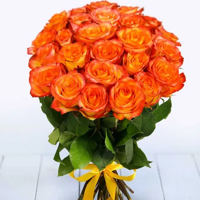 Букет из 7 оранжевых роз - купить в Москве по цене 1190 р - Magic Flower