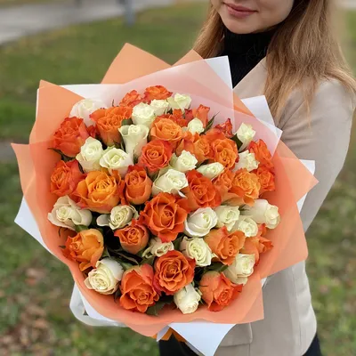 Розы оранжевые 3D (Эквадор) купить в Краснодаре недорого - доставка 24 часа