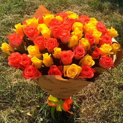 Artflower.kz | Букет оранжевых роз - Купить с доставкой в Алматы по лучшей  цене