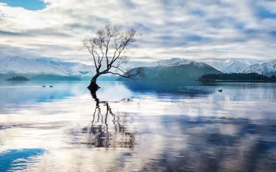 Пейзаж с отражением в воде (55 фото) - 55 фото
