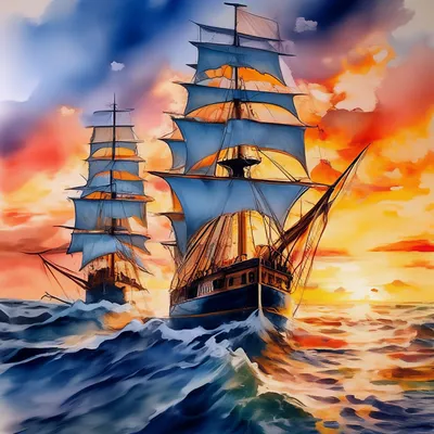 Парусные корабли (небольшая коллекция картин) (96 работ) » Картины,  художники, фотографы на Nevsepic