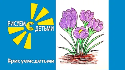 Как нарисовать ПЕРВОЦВЕТЫ ВЕСНОЙ (КРОКУСЫ). Рисуем с детьми. How to draw  FIRST SPRING FLOWERS. - YouTube