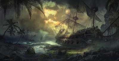 Пиратские корабли в Алании. Набережная Alanya Marina