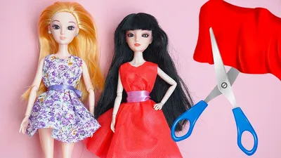 Платье для Барби - как сделать платье для куклы без швов | МК платье без  шитья. - YouTube