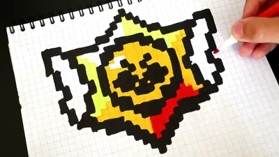 Поко Бравл Старс Как рисовать по клеточкам Простые рисунки Poco Brawl Stars  How to Draw Pixel Art - YouTube