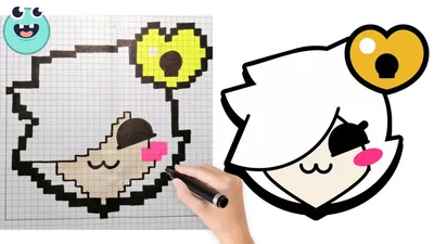 Леон Бравл Старс Как рисовать по клеточкам How to Draw Leon Brawl Stars  Pixel Art - YouTube