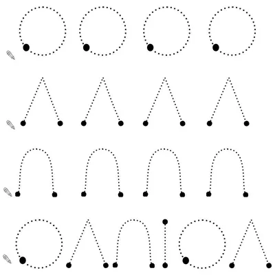 Упражнения \"Обведи по точкам\". Обучение ребенка письму