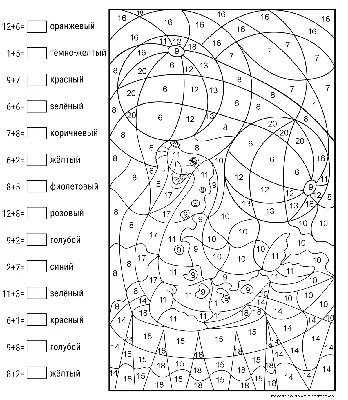Детские раскраски по цифрам - 72 фото