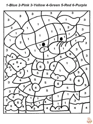 Раскраска Картина по номерам для детей | Раскраски математические.  Раскраски по номерам с примерами