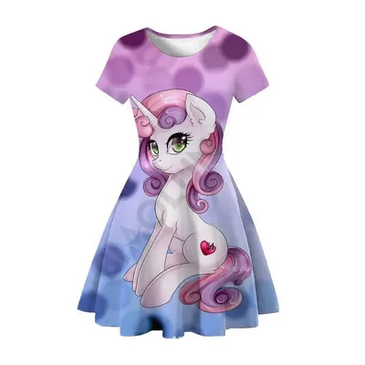 Детское платье My Little Pony, демисезонная ночная рубашка с коротким  рукавом для маленьких девочек, одежда для сна с мультяшным единорогом для  малышей | AliExpress