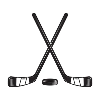 Дизайн хоккея с шайбой на белом фоне. хоккейная клюшка линии художественных  логотипов или значков. векторные иллюстрации. | Премиум векторы
