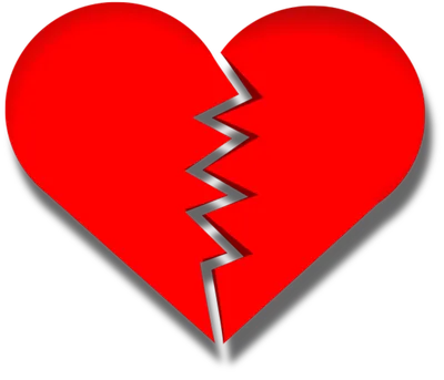 разбитое сердце в трехмерном красном сердце разбито на белом фоне без  символа любви, разбитое сердце, знак любви, сердце 3д фон картинки и Фото  для бесплатной загрузки