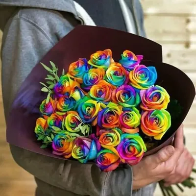 Букет из 9 радужных роз» - купить в Сургуте за 5 310 руб