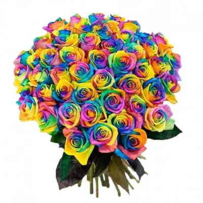 Купить Букет из 15 радужных роз в Подольске за 4 500 руб. | Быстрая  доставка цветов