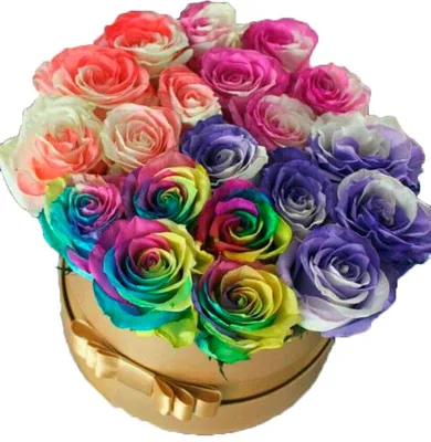 Букет из 9 радужных роз с зеленью за 6194р. Позиция № 3185
