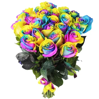 Купить Букет из радужных роз в коробке с доставкой по Минску и Беларуси