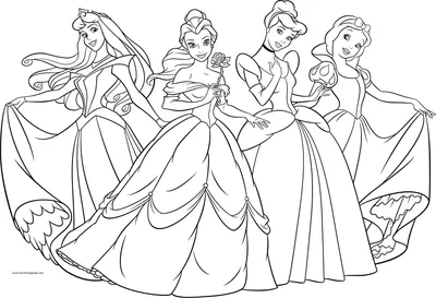 Раскраска Принцесса Белль | Раскраски принцессы диснея для детей  распечатать, скачать