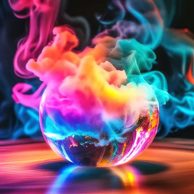 Разноцветный дым в стеклянном шаре, …» — создано в Шедевруме