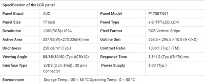 P170ETN01 AUO 17-дюймовый разрешение 1280x1024 ЖК-экран с rtd2513A плата  контроллера вход LVDS Выход динамика | AliExpress