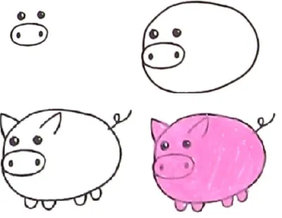 Как нарисовать свинью или поросенка быстро и просто – Клуб любителей хрюш