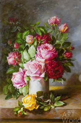 Купить картину Красные розы в вазе в Москве от художника Круглова Ирина
