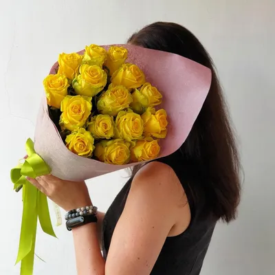 Желтые розы 70 см. - Цветочный салон Diana Rose