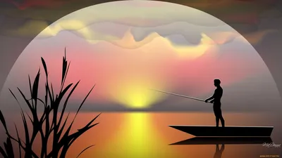 Рыбалка В River.A Рыбака С Удочкой На Берегу Реки. Человек Рыбак Ловит Рыбу  Фотография, картинки, изображения и сток-фотография без роялти. Image  47506469