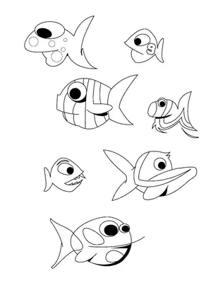 Мультяшные рыбки смотрят друг на …» — создано в Шедевруме