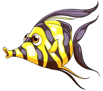 Векторная иллюстрация мультяшной желейной рыбки, изолированной на белом  фоне. - Ozero - российский фотосток