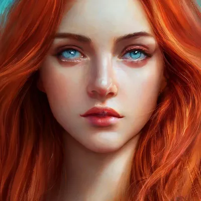 Деталиризованная красота рыжей девушки» — создано в Шедевруме