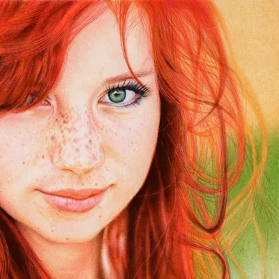 Красивая рыжая девушка с зелеными глазами - 75 фото